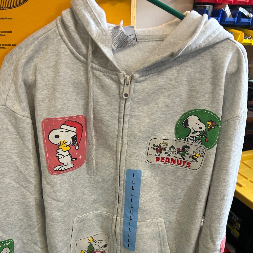 Peanut zip up hoodie size Large